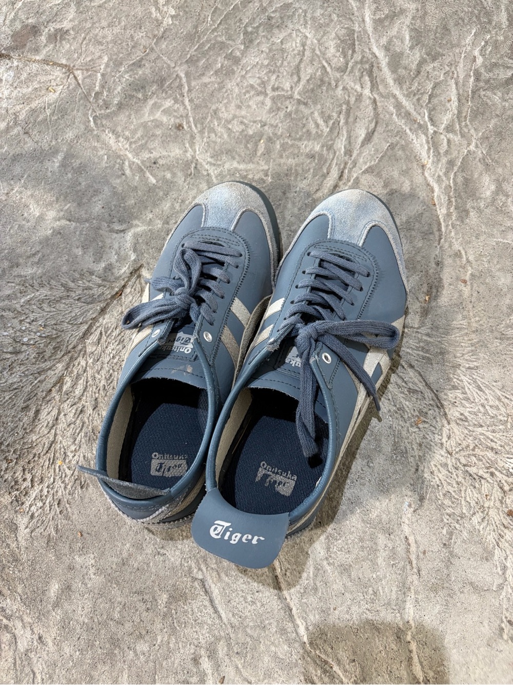Onitsuka Tiger by Asics Men’s Slate Blue Sneakers with White Stripes